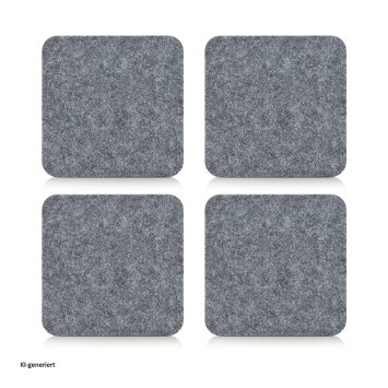 Glasuntersetzer 4er-Set Filz quadratisch
