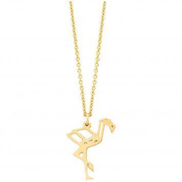 Anhänger mit Kette 925/- Sterling Silber vergoldet  Flamingo