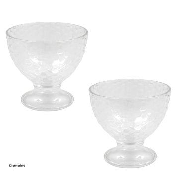 Eisbecher 2er Set Kunststoff mit Blaseneffekt