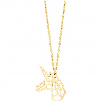 Anhänger mit Kette 925/- Sterling Silber vergoldet  Einhorn