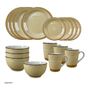Geschirrset 16-teilig beige Antonia