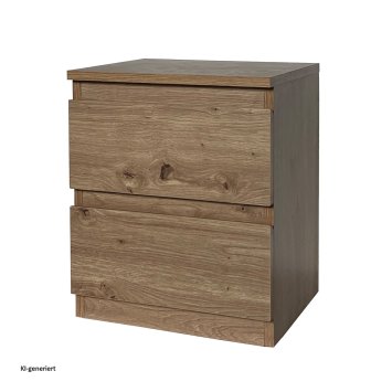 Nachtkommode 2 grifflose Schubladen Thekla Artisaneiche