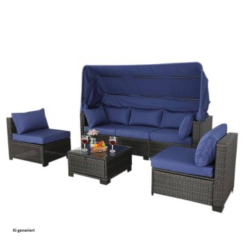 Outdoor Sofa Eleni Braun/Blau