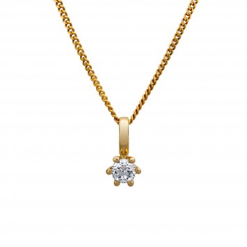 Anhänger mit Kette 585/- Gelbgold Brillant SI Vollschliff  Rund