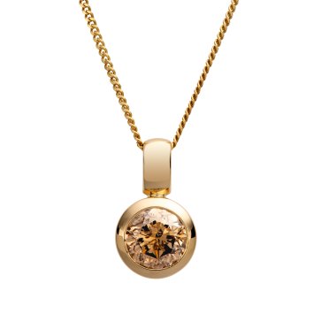 Anhänger mit Kette 750/- Gelbgold 1 Brillant braun 2,0 ct.
