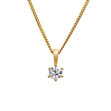 Anhänger mit Kette 750/- Gelbgold 1 Brillant 0,50 ct.