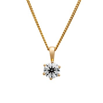 Anhänger mit Kette 750/- Gelbgold 1 Brillant 1,0 ct.