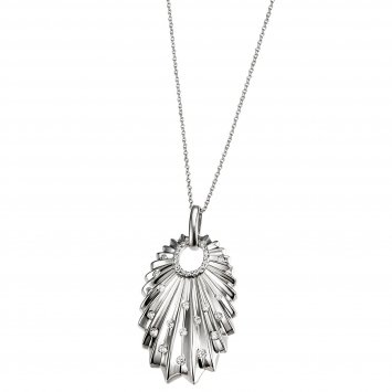 Anhänger mit Kette 925 Sterling Silber  Glänzend  Zirkonia weiß