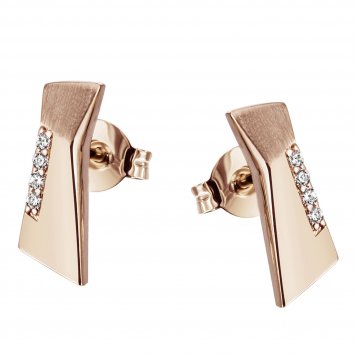 Ohrstecker 375 Roségold  Glänzend 8 Brillanten weiß