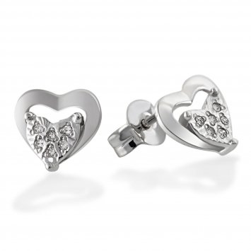 Ohrstecker 585 Weißgold  Glänzend 12 Diamanten weiß