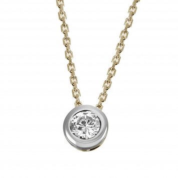 Anhänger mit Kette 375 Gelbgold  Glänzend 1 Brillant weiß