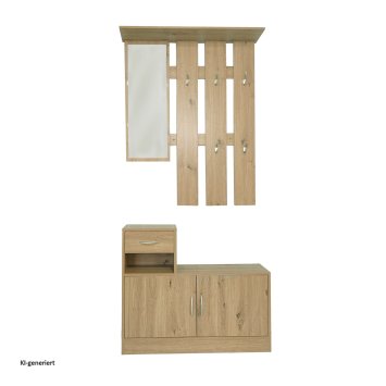 Garderobenpaneel mit Schuhschrank Thekla Artisaneiche