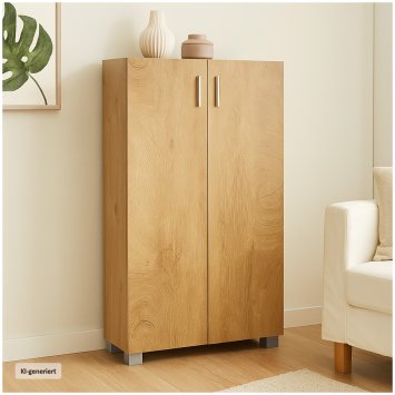 Sideboard Kommode mit 2 Türen Baumscheibe Schrank mit Stauraum 60 x 115 cm