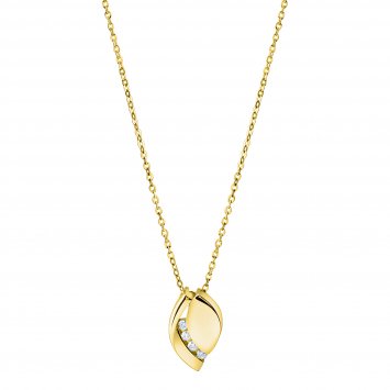 Anhänger mit Kette 925/- Sterling Silber vergoldet Zirkonia