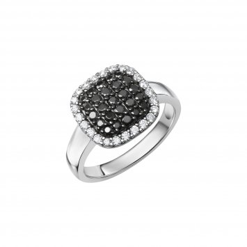 Ring 925/- Sterling Silber rhodiniert Zirkonia