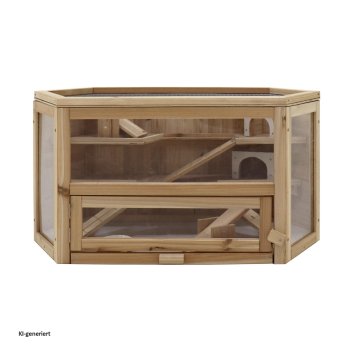 Hamsterkäfig aus Holz und Plexiglas Natur Pur für Ihren kleinen Nager