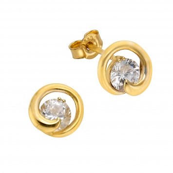 Ohrstecker 585/- Gelbgold Zirkonia