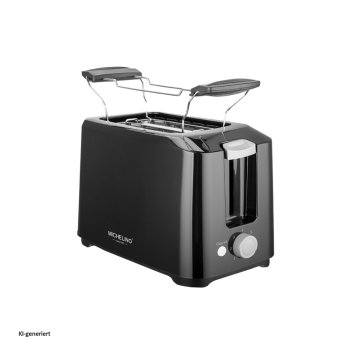 2 Scheiben Toaster mit Brötchenaufsatz Schwarz