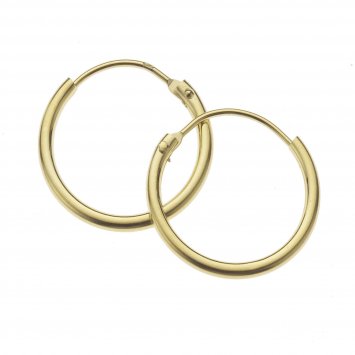 Ohrringe Gold 585 mit einem Durchmesser von 15mm