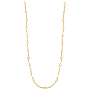 Kette 925/- Sterling Silber vergoldet  27 Zirkonia