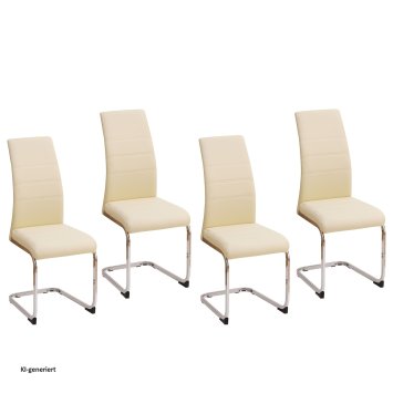Esszimmerstuhl SallyC Kunstleder 4er-Set Beige