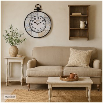 Stilvolle analoge Wanduhr im Vintage Design Ø40 cm