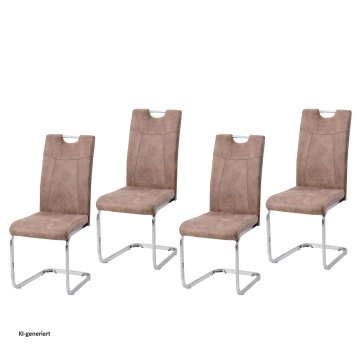 Esszimmerstuhl KellyC 4er-Set Braun