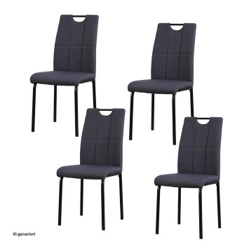 Esszimmerstuhl Denton Webstoff Grau 4er-Set
