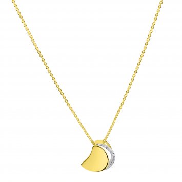 Anhänger mit Kette 375/- Gelbgold bicolor Zirkonia