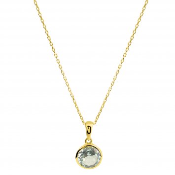 Anhänger mit Kette 585/- Gelbgold Blautopas