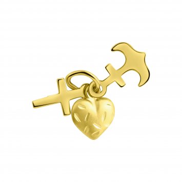 Anhänger Gold 375 Motiv Glaube, Liebe, Hoffnung