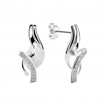 Ohrstecker 925/- Sterling Silber rhodiniert Zirkonia