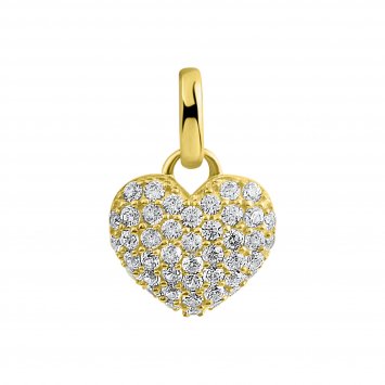 Anhänger 375/- Gelbgold Herz Zirkonia
