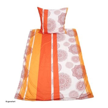Bettwäsche 2-teiliges Set 135 x 200 Orange Rot