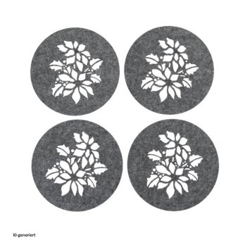 Platzset 4-teilig Filz mit Blumendruck