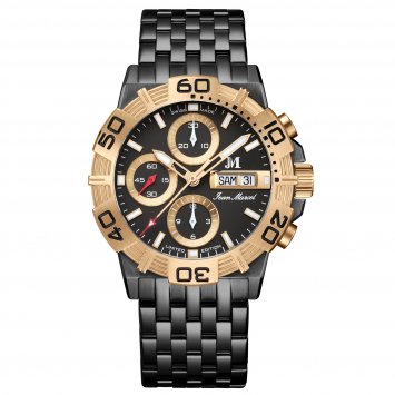 Herren Armbanduhr Edelstahl rotvergoldet (teil) Satiniert 22cm