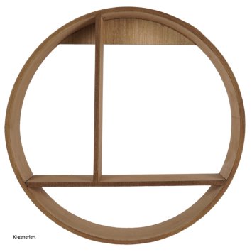 Wandregal Ø 37 cm Holz Hellbraun