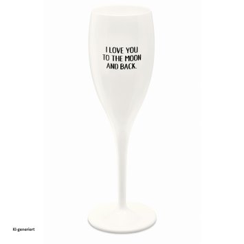 Sektglas 100 ml mit Druck CHEERS No. 1 LOVE YOU TO THE MOON