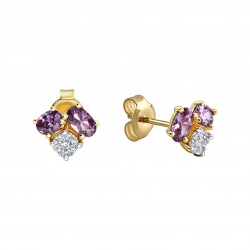 Ohrringe Gold 375 Amethyst + Zirkonia