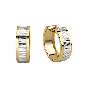 Ohrringe Gold 333 zweifarbig glanz/matt 15mm Durchmesser