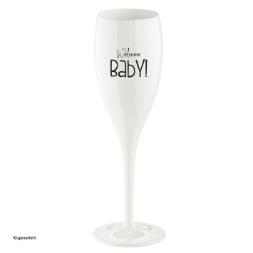 Sektglas 100 ml mit Druck CHEERS No. 1 WELCOME BABY