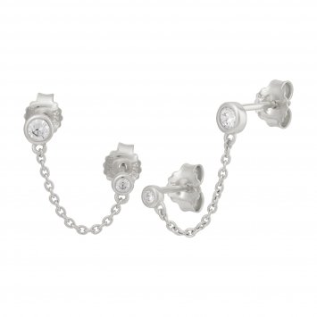 Doppelohrstecker 925 Sterling Silber rhodiniert