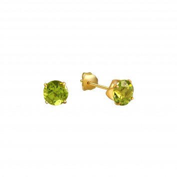 Ohrringe Gold 333 mit echten Peridot-Steinen 5mm