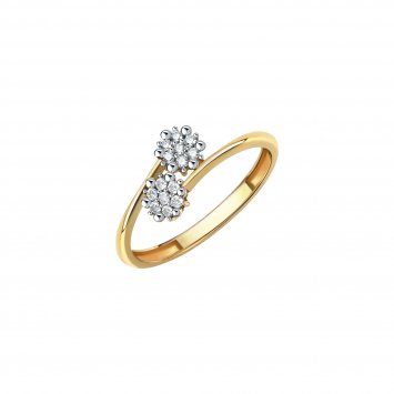 Ring Gold 375 mit 14 weißen Zirkonia-Steinen