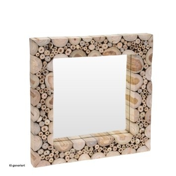 Wandspiegel mit Teak Holz Rahmen