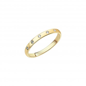 Ring 375 Gold mit 5x Zirkonia weiß