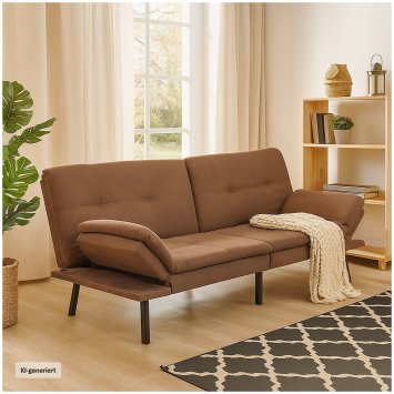 Sofa mit verstellbaren Armlehnen Braun