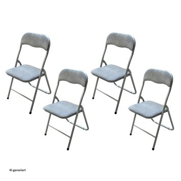 Klappstuhl 4er Set Dima Fabric Grau