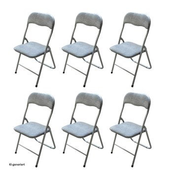 Klappstuhl 6er Set Dima Fabric Grau