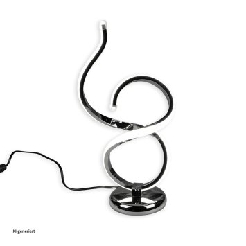 LED Tischlampe 38 cm Spirale Silber